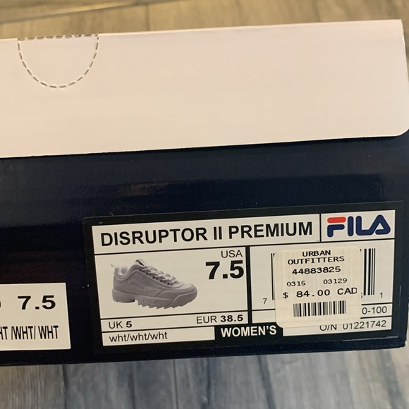 FILA Disruptor ll Premium white (7.5) with box - Picture 7 of 7